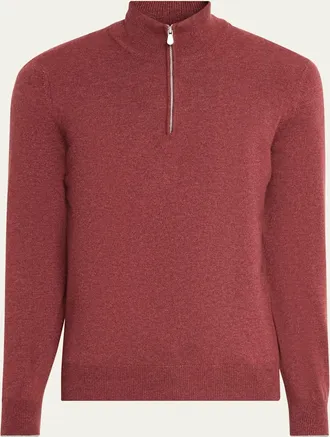 Brunello Cucinelli Mens Cashmere Quarter-Zip Sweater