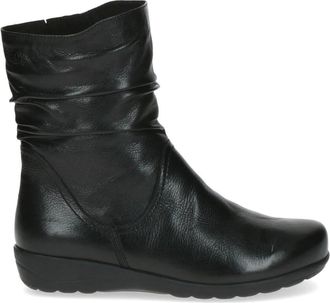 Caprice Nappa Casual Gesloten Enkellaarsjes - Dames - Enkellaarsjes - Zwart - 39 EU - Leer - Schoenen