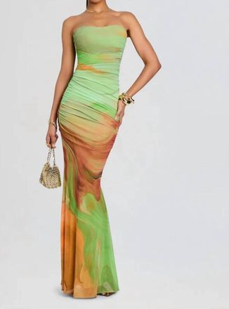 Retrof&ecirc;te Isadore Dress In Pera Brushstroke