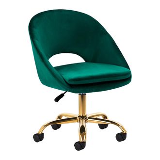 OEM Silla Giratoria 4rico Qs-mf18g De Terciopelo Verde