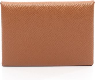 Herm&egrave;s Gold Brown Epsom Leather Coin Purse/Coin Case (Pre-Owned)