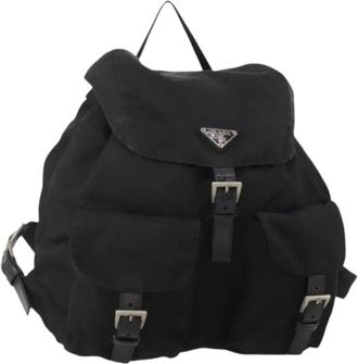 Prada Pre-owned Vintage Nylon Backpack - Dames - Vintage Rugzakken - Zwart - ONE Size - Nylon - Vintage