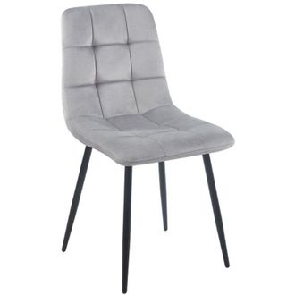 Regalos Miguel Sillas Comedor - Silla Stuhl Terciopelo - Gris Claro