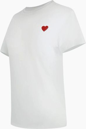 Love Moschino Womens Love Moschino Small Red Heart Logo White T-Shirt - Size: 18/16