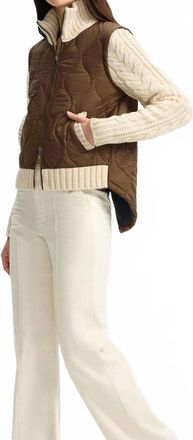 Veronica Beard Patra Mixed Media Jacket In Mocha & Heathered Sand