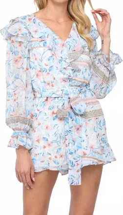 Fate Ruffle Romper In Blue
