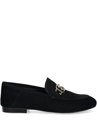 Guess Co logo-plaque loafers - Black