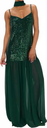 Show me your Mumu Dalia Maxi Dress In Emerald Sequins