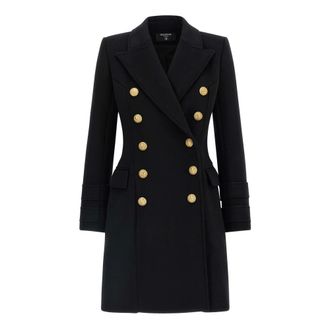 Balmain 10-Buttons Wool and Cashmere Coat - female - Balmain - Double-Breasted Coats - Black - XS - Coats