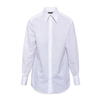 Dolce & Gabbana Gestreept katoenen overhemd - Dames - Blouses & Shirts - Wit - Maat: XS Katoen