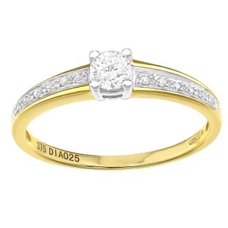 Diamant L'éternel 9ct geelgouden ring met 0,25ct diamant