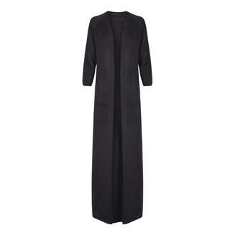 Cortana Open-front Knit Jacket with Pockets - female - Cortana - Long Knitwear - Black - XS - Knitwear