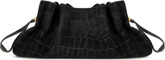 Elisabetta Franchi Clutch met krokodillen-reli&euml;f - Zwart
