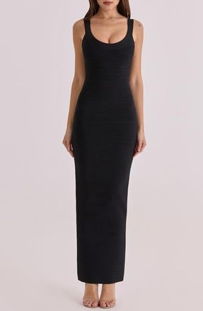 House of CB The OG Bandage Maxi Dress in White Black at Nordstrom, Size X-Small