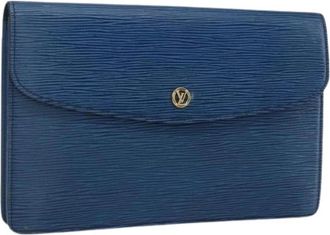 Louis Vuitton Pre-owned Vintage Clutch - Dames - Vintage Clutch - Blauw - ONE Size - Leer - Vintage