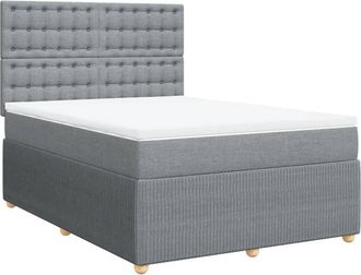 vidaXL Vidaxl - Cama Box Spring Con Colch&oacute;n Tela Gris Claro 140x190 Cm