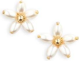 Kate Spade New York fresh squeeze faux pearl flower stud earrings in Cream/Gold at Nordstrom Rack
