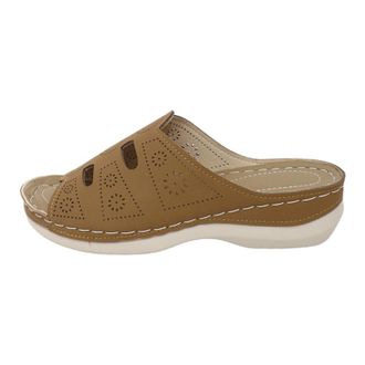 Generic 2026 Women Slippers Womens Fashion Solid Color Embroidered Open Toe Comfortable Shoes (Brown, 4.5)