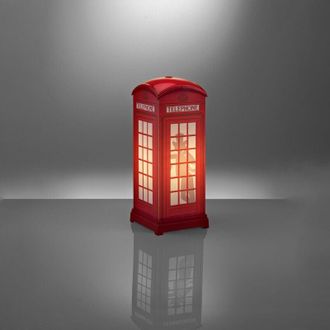 Linea Zero Lampada Da Tavolo Red Phone Box In Polilux Rosso Made In Italy