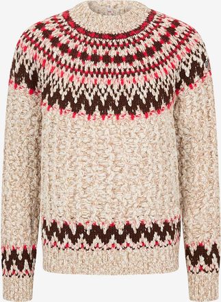 Moncler Rundhals-Strickpullover mit geripptem Kragen