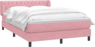 vidaXL Cama Box Spring Con Colch&oacute;n Terciopelo Rosa 160x210 Cm Vidaxl