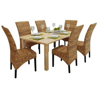 vidaXL Vidaxl - Sillas De Comedor 6 Unidades Madera Maciza De Mango Y Abac&aacute;