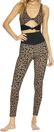 Beach Riot Reverse Leopard High Rise Yoga Athletic Leggings In Brown