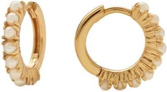 Made by Mary Pearl Huggie Hoop Earrings in Gold Vermeil at Nordstrom