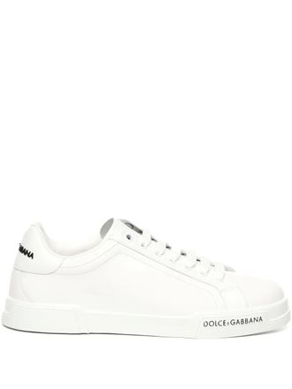 Dolce & Gabbana Portofino leather low-top sneakers - White