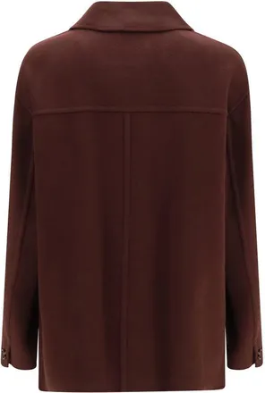 Max Mara Womens Bordeaux Wool Oves Aries Coat Clothing