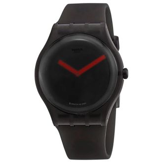 Swatch Black Blur Quartz Transparent Dial Mens Watch SUOB183