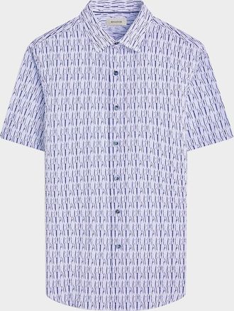 Bugatchi Mens Orson Short-Sleeve Woven Sport Shirt