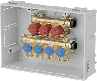 Caleffi Colectores De Distribuci&oacute;n De Agua Sanitaria Premontados En Cajas Con V&aacute;lvulas De Cierre Individuales Caleffi 359 4f-3c