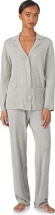 Lauren Ralph Lauren Sweater Knit Long Sleeve Notch Collar Long Pant Pajama Set Womens Pajama Sets Grey : LG (US 12-14), Cashmere/Cotton