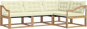 vidaXL Conjunto De Sof&aacute;s De Exterior 4 Uds. Blanco Y Crema Vidaxl