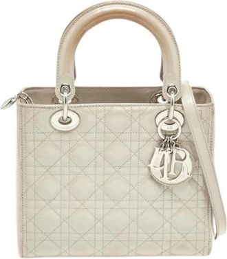 Dior Pre-owned Leather Handbag - Dames - Vintage Handtas - Beige - ONE Size - Leer - Vintage