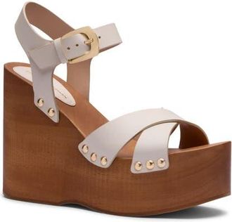 Stuart Weitzman Kate Clog Wedge Sandal in Cream at Nordstrom, Size 8.5