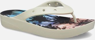 Crocs Womens Classic Summer Nostalgia Platform Womens Flip Flops - White - Size: 6