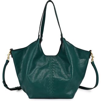 OLD TREND Magnolia Genuine Leather Handwoven Convertible Tote in Teal at Nordstrom