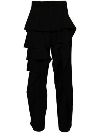 Taakk Pantaloni con ruches - Nero