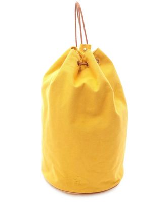 Herm&egrave;s 1990-2015 Toile Polochon Mimile backpack - women - Calf Leather/Canvas/Leather - One Size - Brown