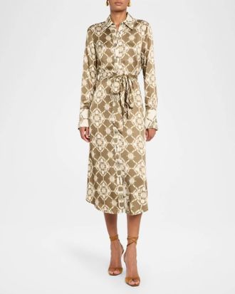 Ramy Brook Victoria Dress In Olive Tile