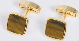 Moss Gold Tiger Eye Square Cufflinks
