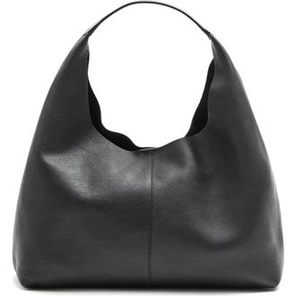 & Other Stories Leather Shoulder Bag in Black Dark at Nordstrom