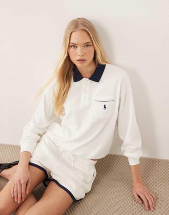 Polo Ralph Lauren Polo a maniche lunghe in maglia bianca-Bianco