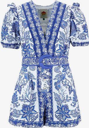 Farm Rio Bedruckter Kurzoverall aus Popeline Shell Garden