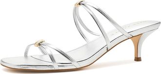 Marc Fisher Baizel Womens Dress Sandals Silver Leather : 6.5 M
