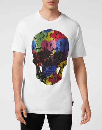 Philipp Plein T-Shirt Round Neck Ss Smile Men in White at Nordstrom, Size Xxx-Large