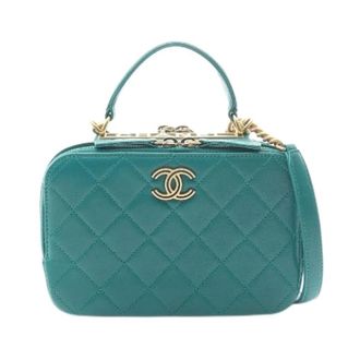 Chanel Pre-owned Matelasse lederen 2way schoudertas - Dames - Pre-owned - Groen - Maat: ONE Size Leer