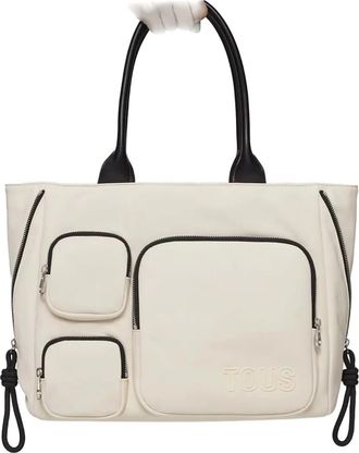 Tous Borsa tote Romy con tasche - Bianco